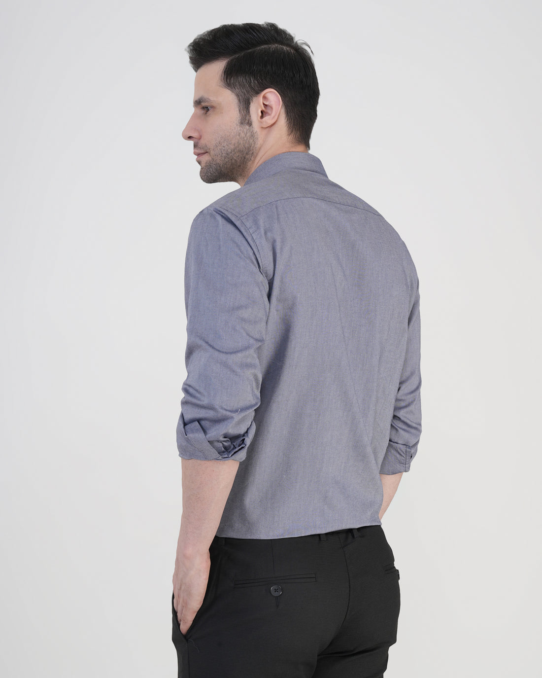 Men’s Solid Grey Formal Shirt  Full Sleeve  Regular Fit