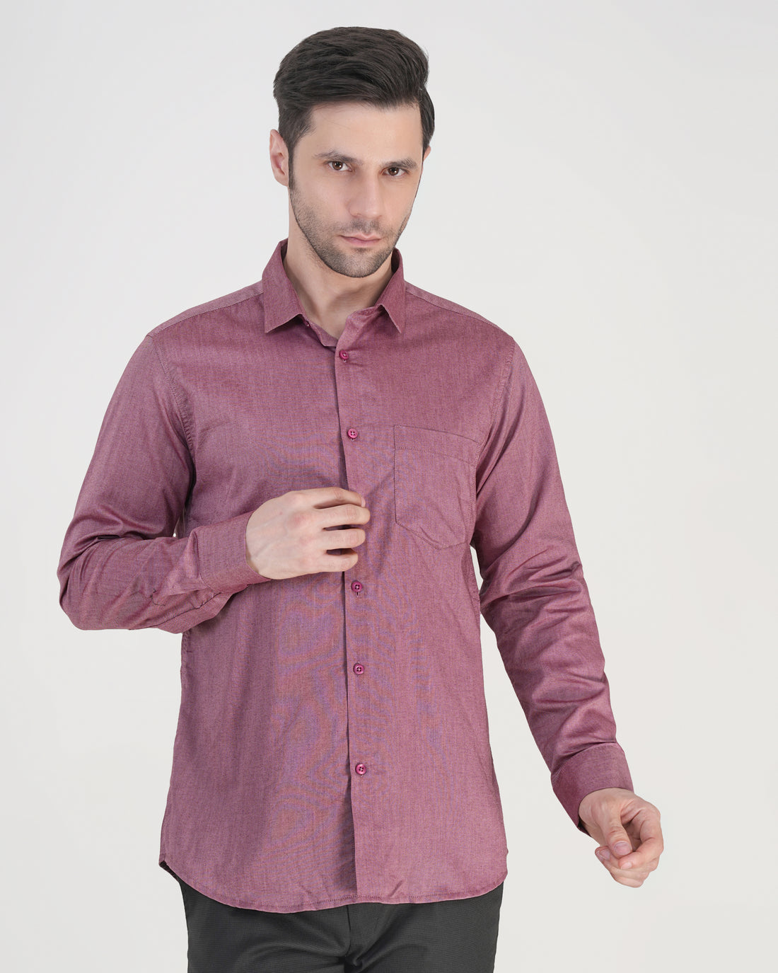 Men’s Solid Maroon Formal Shirt  Full Sleeve  Regular Fit