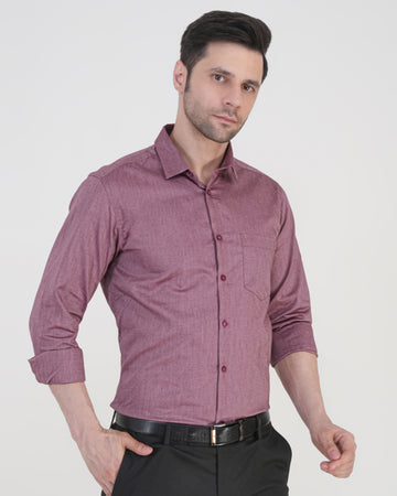 Men’s Solid Maroon Formal Shirt  Full Sleeve  Regular Fit