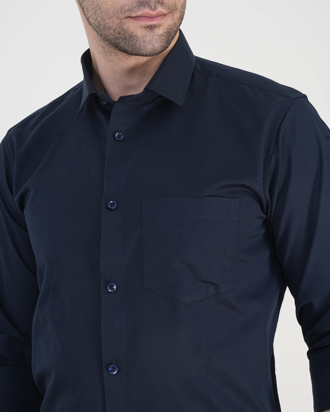 Men’s Solid Navy Blue Formal Shirt  Full Sleeve  Regular Fit