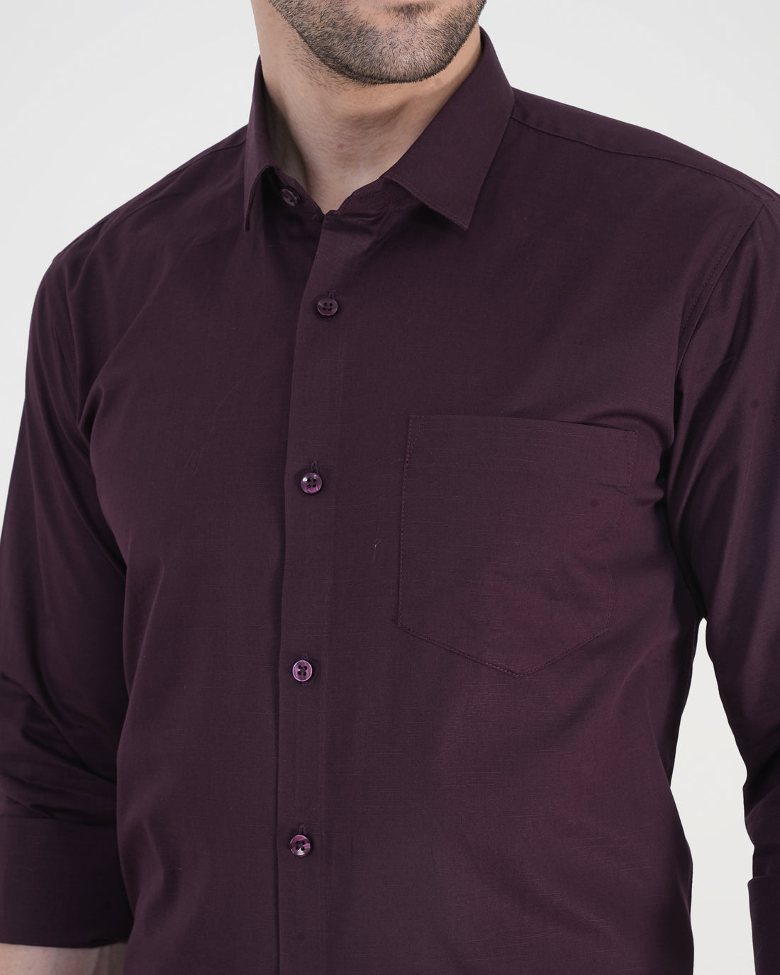 Men’s Solid Wine Formal Shirt  Full Sleeve  Regular Fit