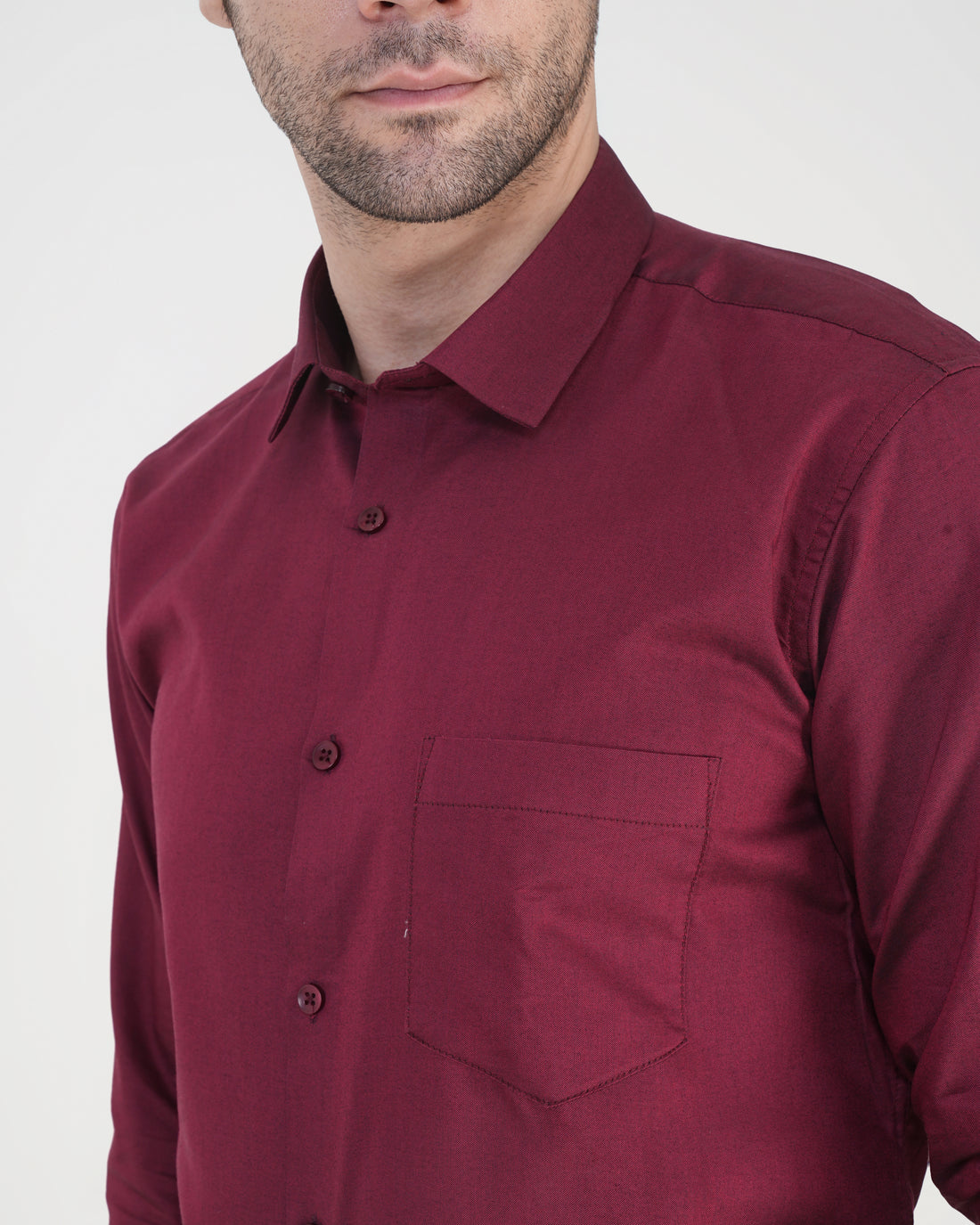 Men’s Solid Maroon Formal Shirt  Full Sleeve  Regular Fit