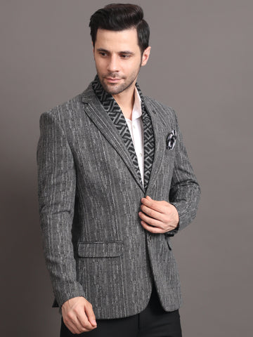 MEN'S TWEED DARK GREY BLAZER