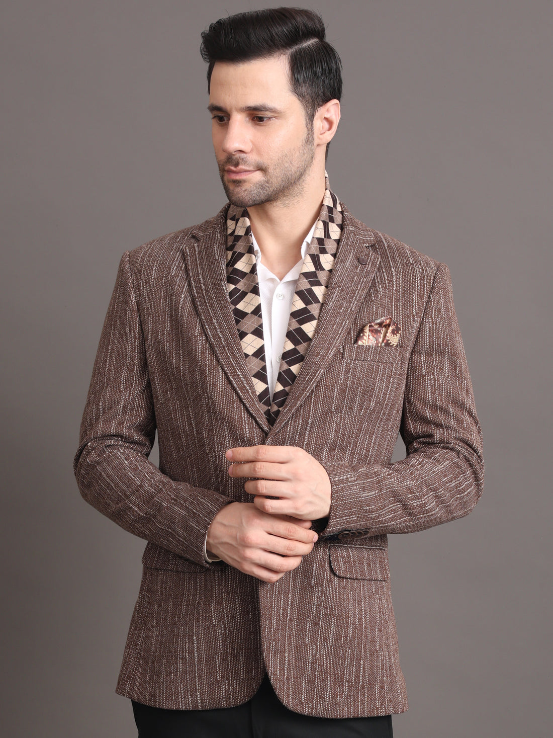 MEN'S TWEED BROWN BLAZER