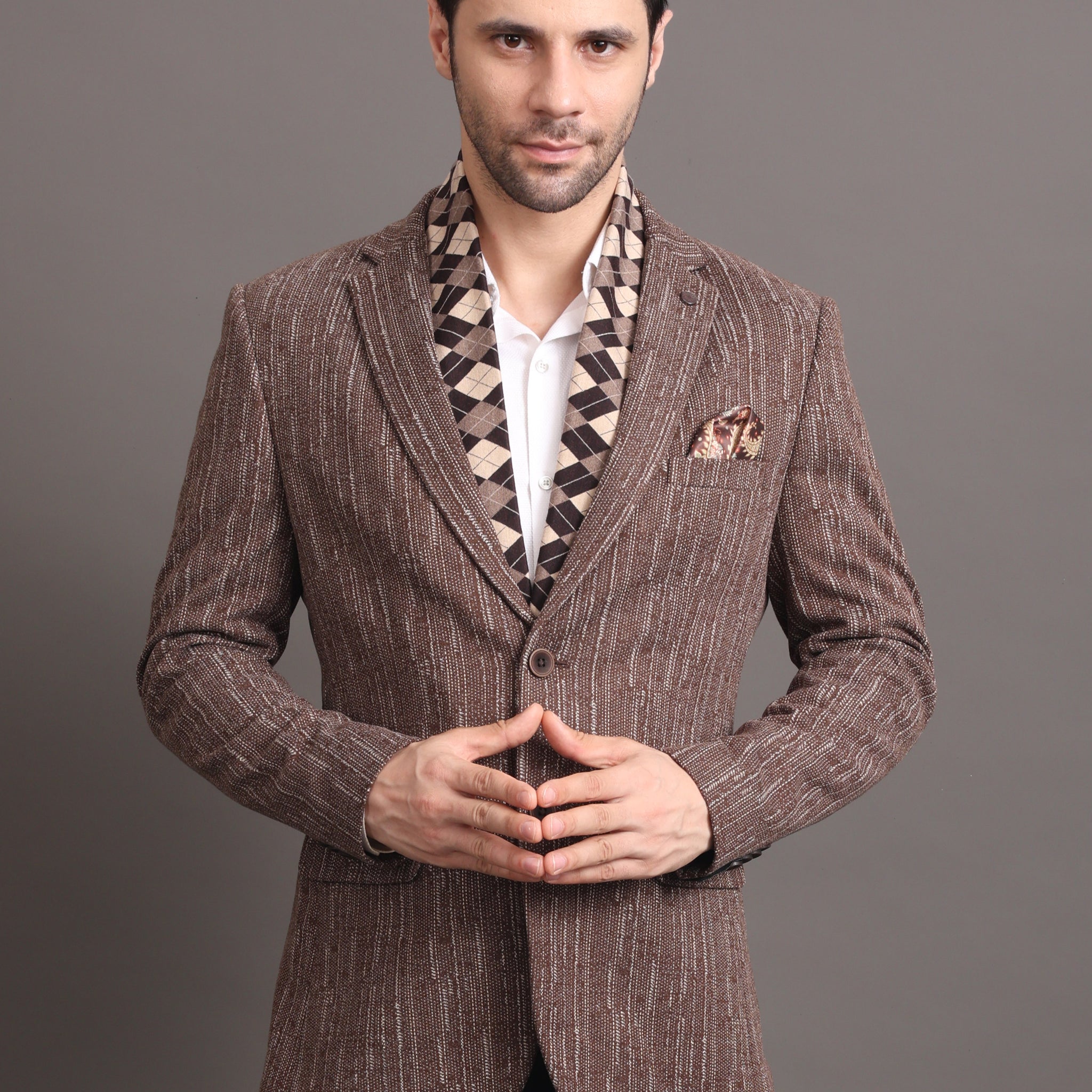 MEN'S TWEED BROWN BLAZER