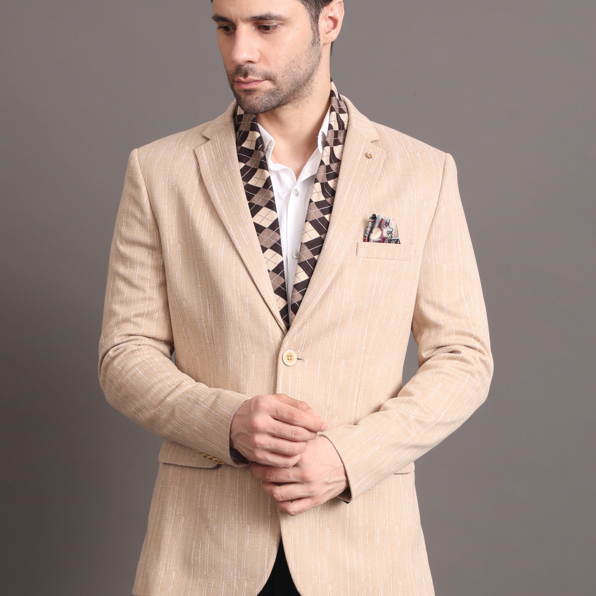 MEN'S TWEED BEIGE BLAZER