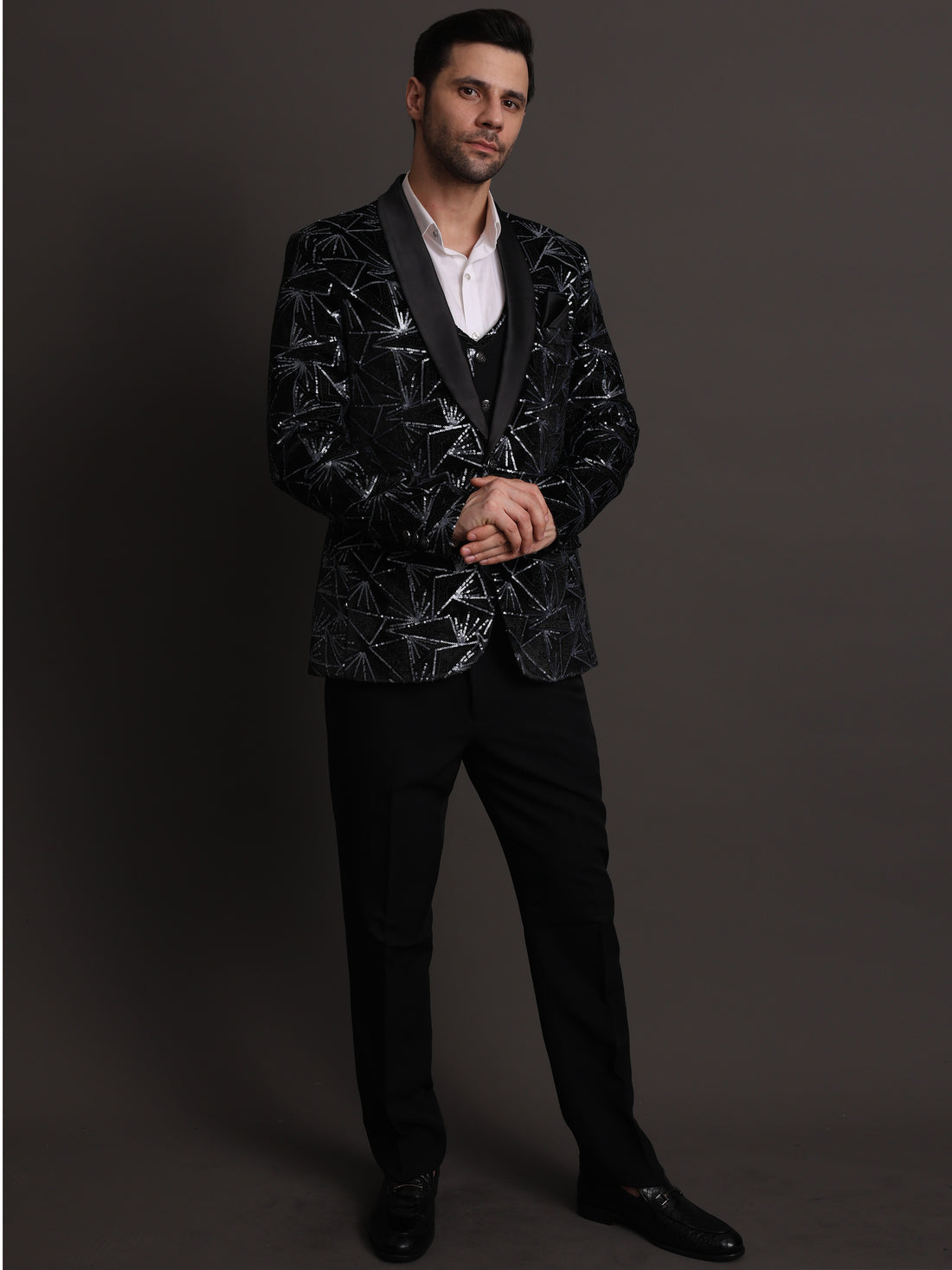 Men's 3 Piece Blazer Suit Black