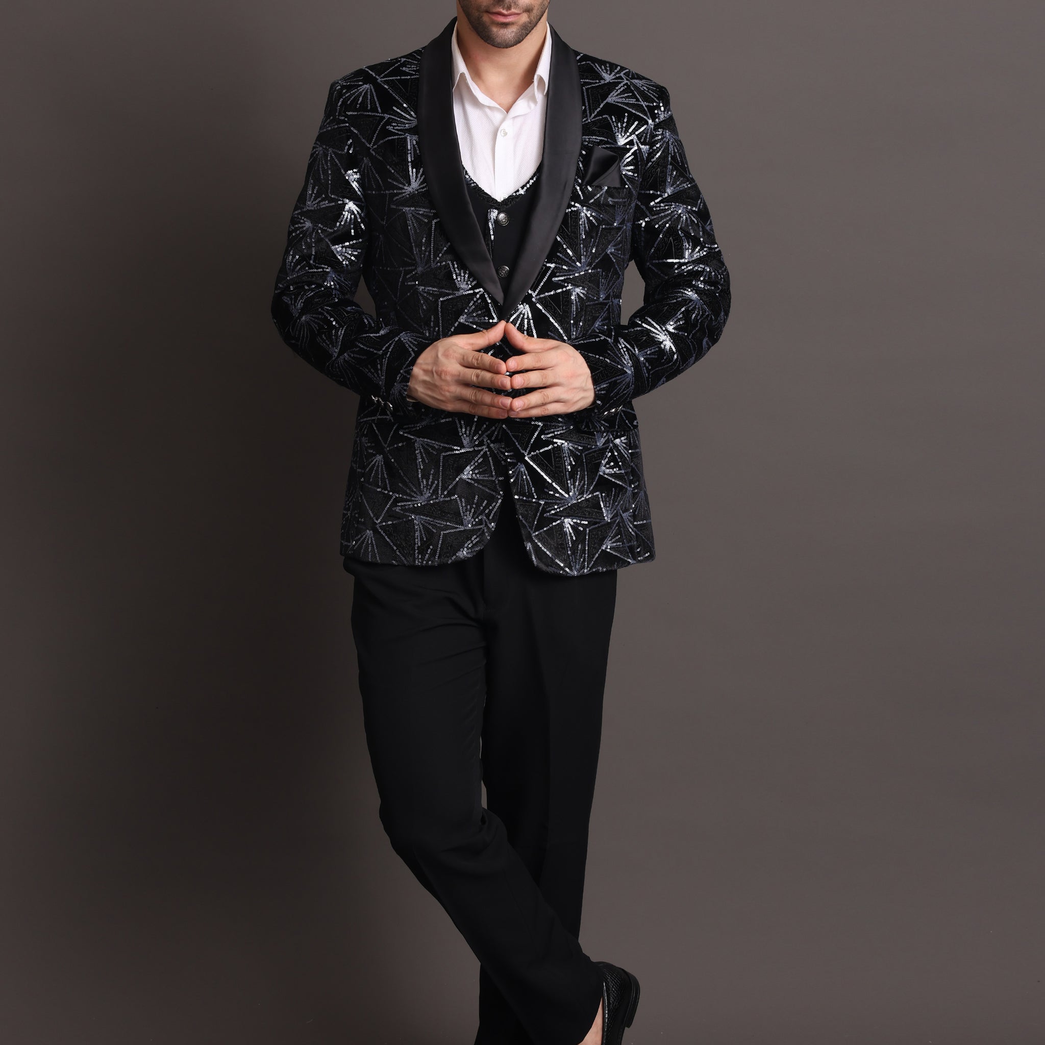 Men's 3 Piece Blazer Suit Black