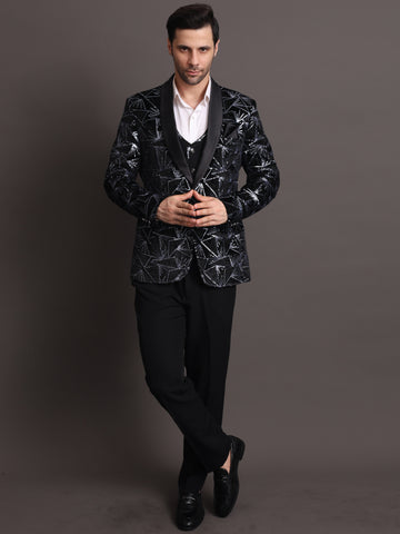 Men's 3 Piece Blazer Suit Black