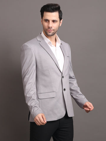 Men's Grey Checked Tailored Fit Formal Blazer